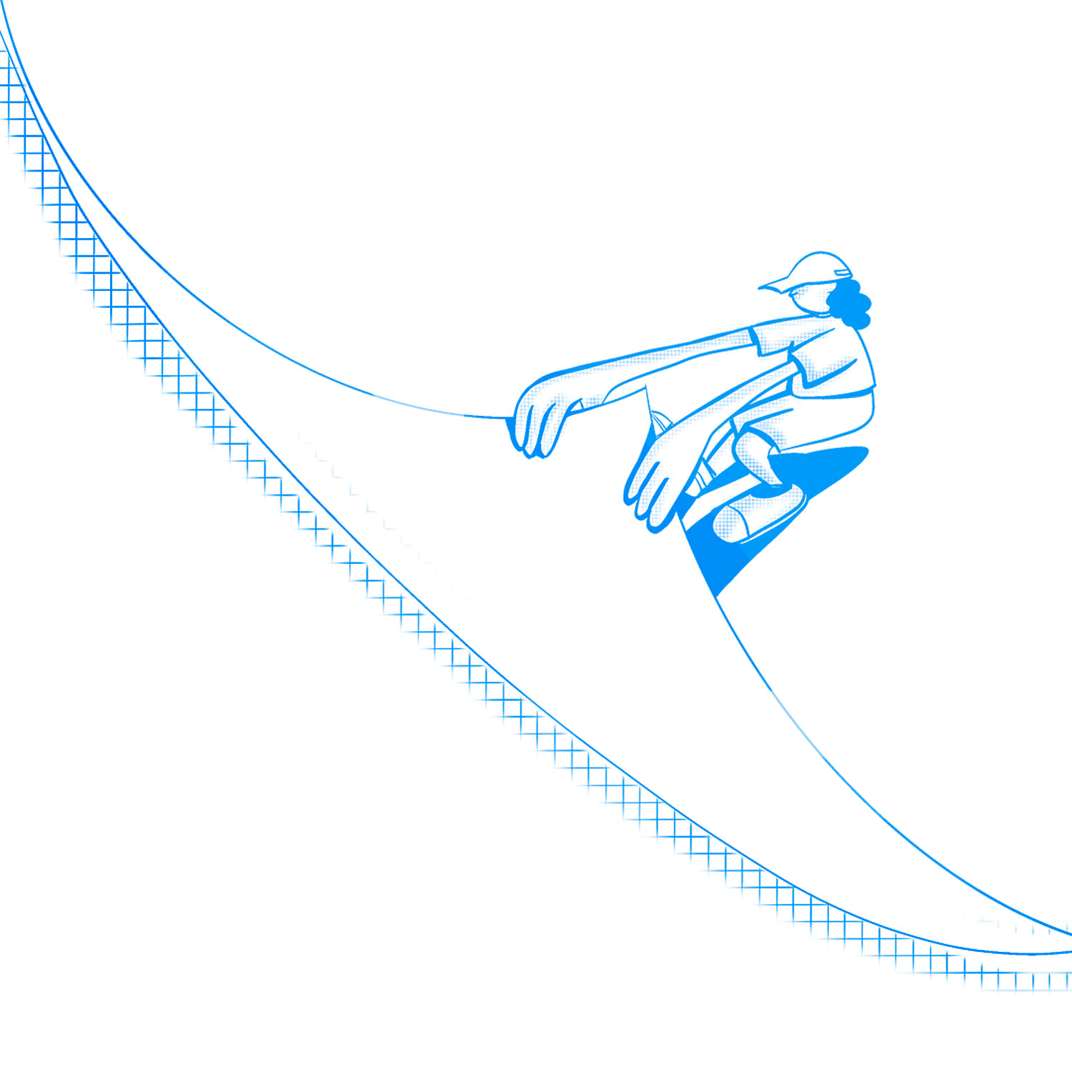 illustration of a person pulling back a ground tarp