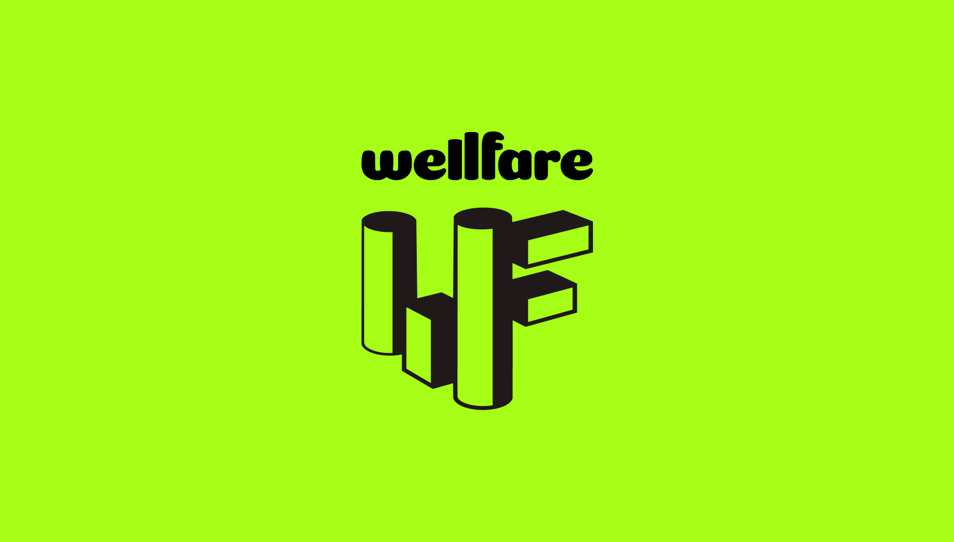 wellfare logo on bright green background